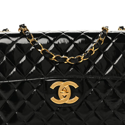 Chanel Patent Quilted XL Jumbo Single Flap Black 8 of 11