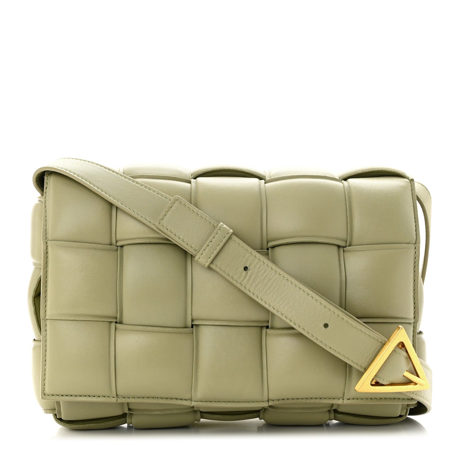 BOTTEGA VENETA Nappa Maxi Intrecciato Padded Cassette Crossbody Bag in the color Travertine by FASHIONPHILE