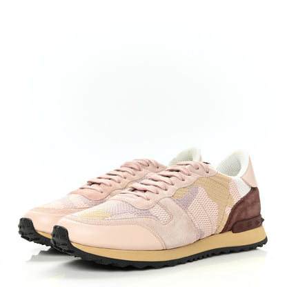 Valentino Garavani Mesh Fabric Suede Camouflage Womens Rockrunner Sneakers 40 Multicolor 3 of 9