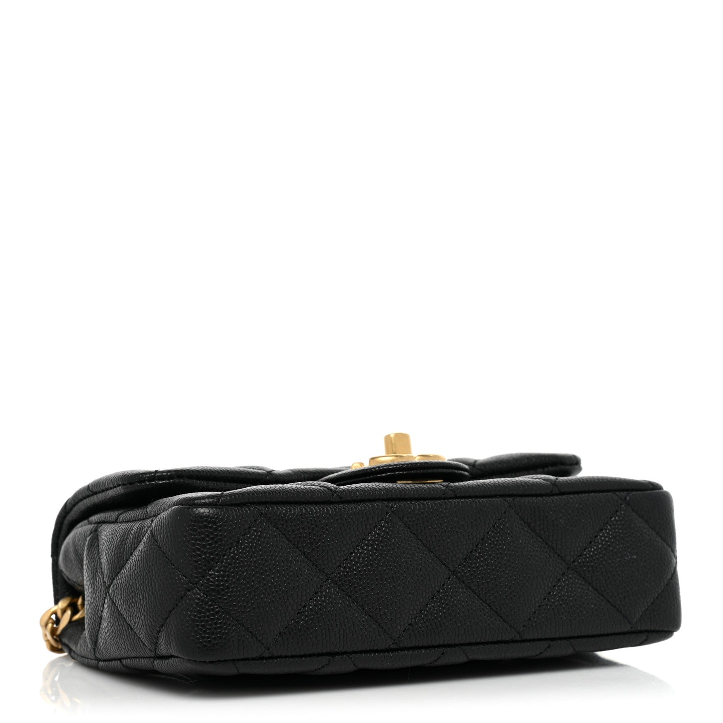 Caviar Quilted Mini Sweetheart Rectangular Flap Black