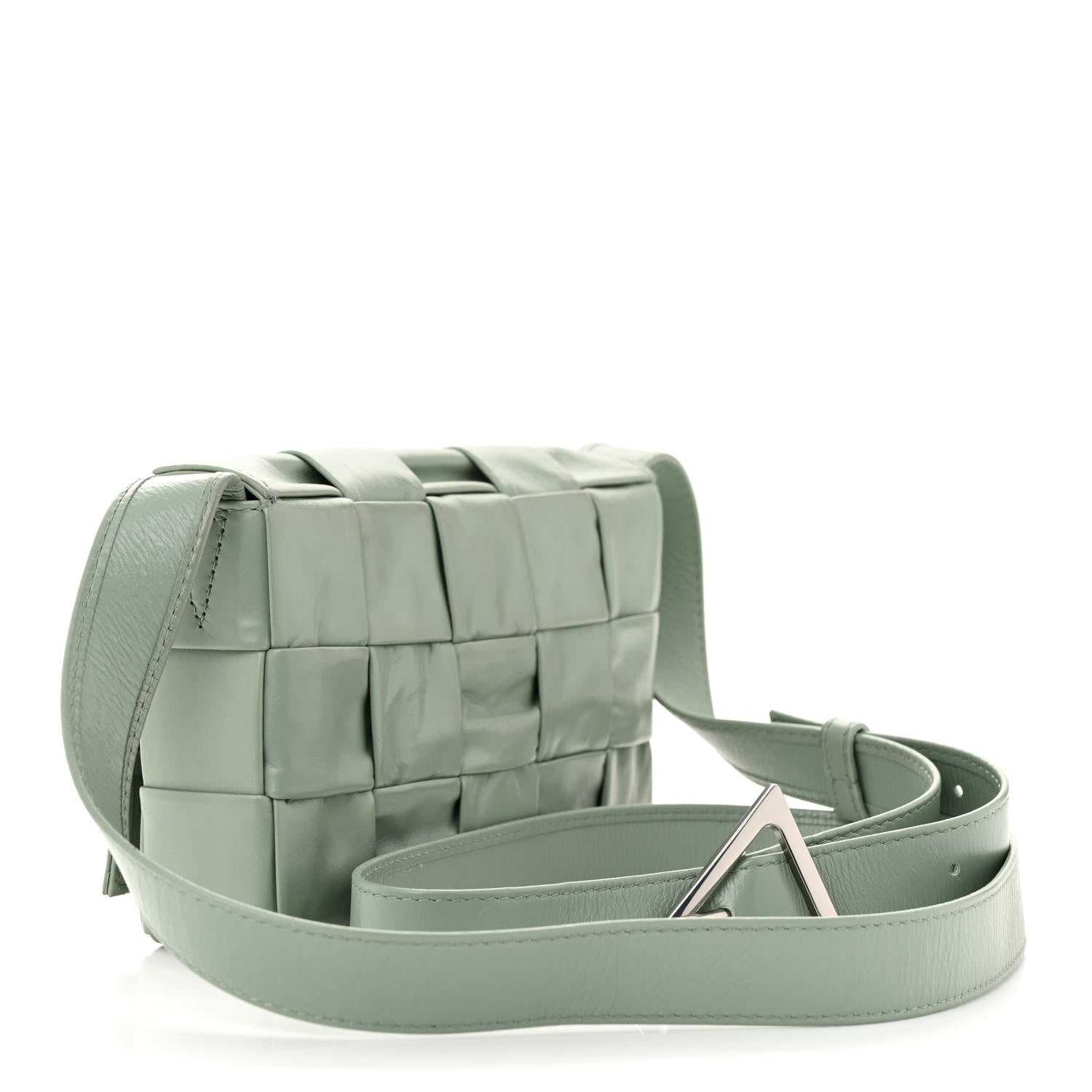 Bottega Veneta Paper Calfskin Maxi Intreccio Cassette Crossbody Bag Sage 2 of 10