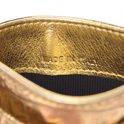 Chanel Metallic Calfskin Crocodile Embossed Cocodile Card Holder Gold 7 of 9