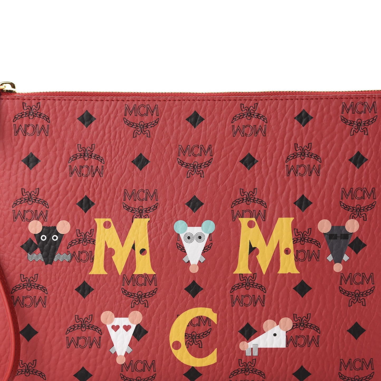 Visetos Year Of The Mouse Wristlet Zip Pouch Viva Red
