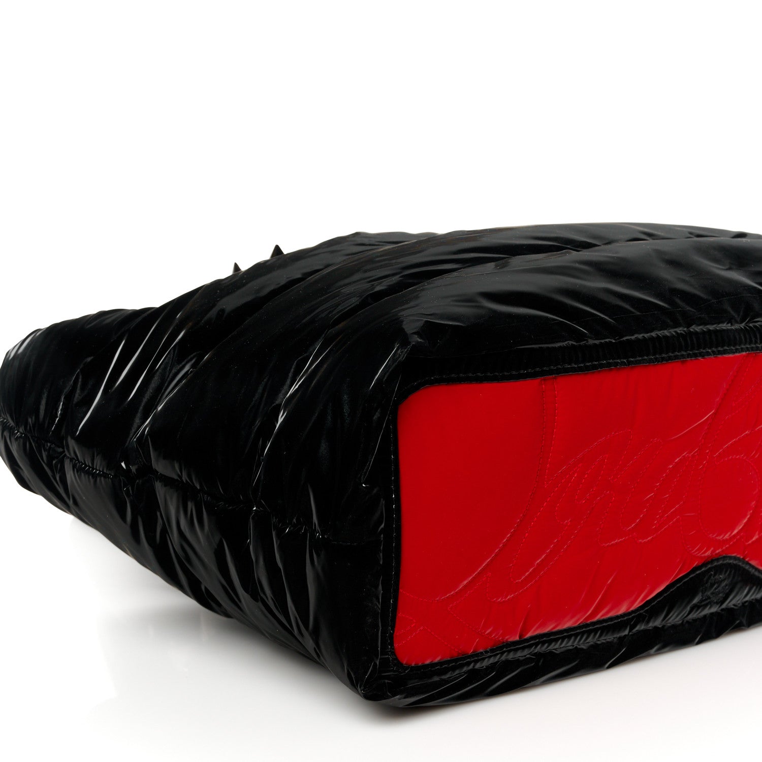 Christian Louboutin Nylon Padded Gloss Large Cabamoon Tote Black 8 of 9