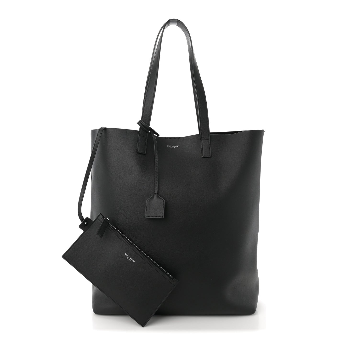 Calfskin Bold Shopping Tote Black