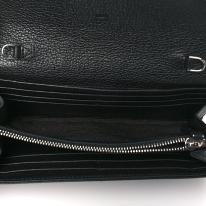 MCM Grained Calfskin Studded Large Patricia Wallet On Chain Black 5 of 11