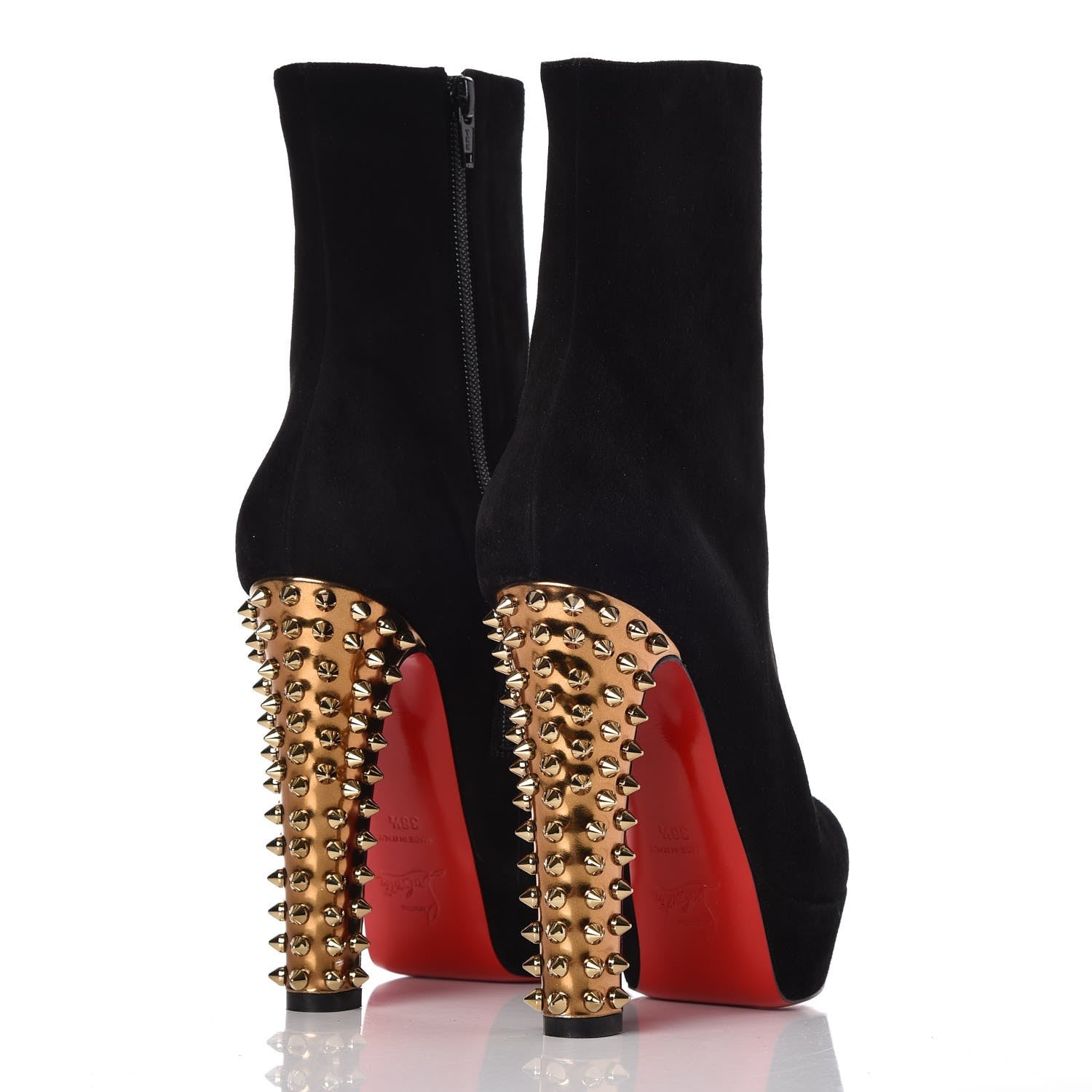 Christian Louboutin Suede Taclou Booty 140 Ankle Boots 38.5 Black 4 of 9