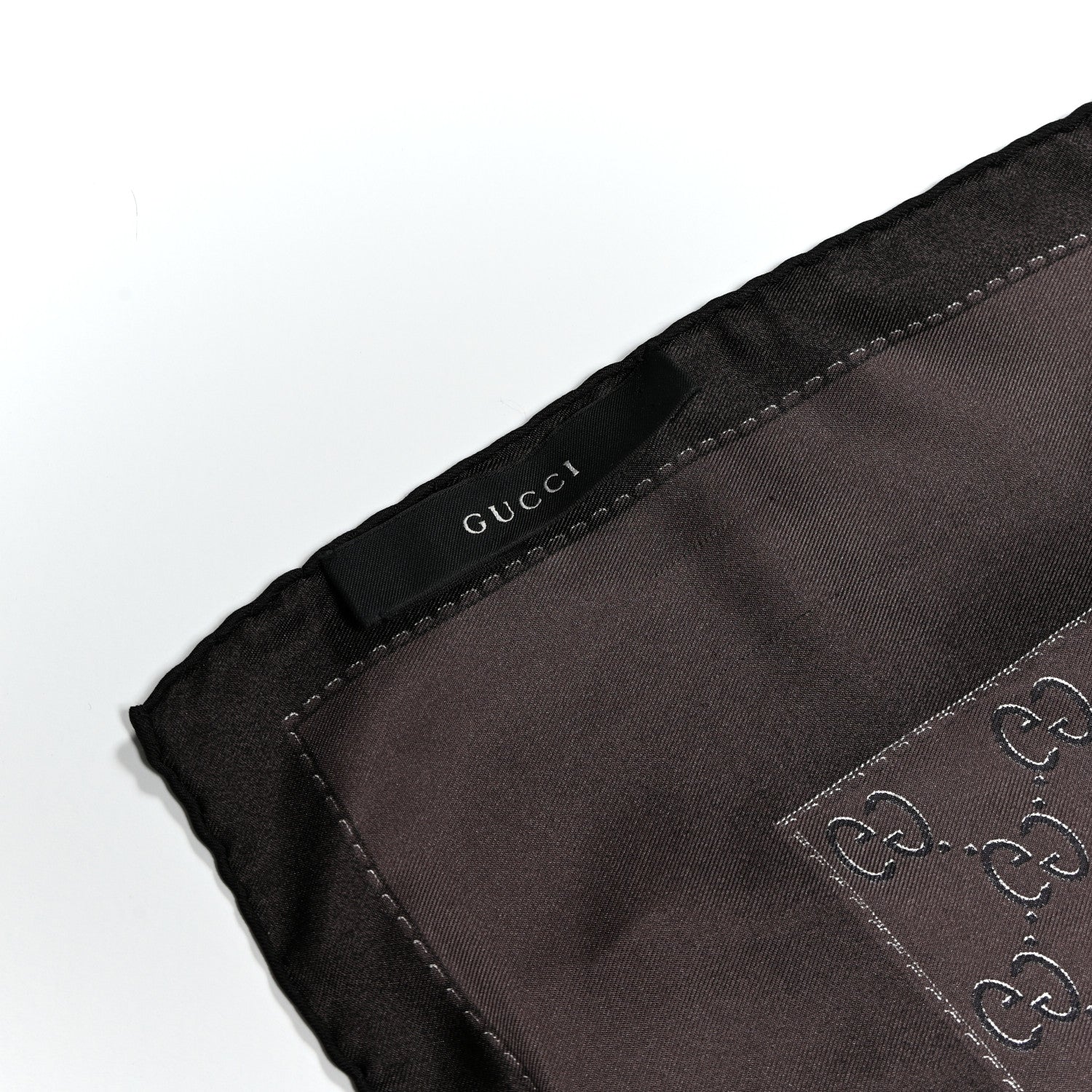 Gucci Silk Monogram Square Scarf Brown 6 of 8