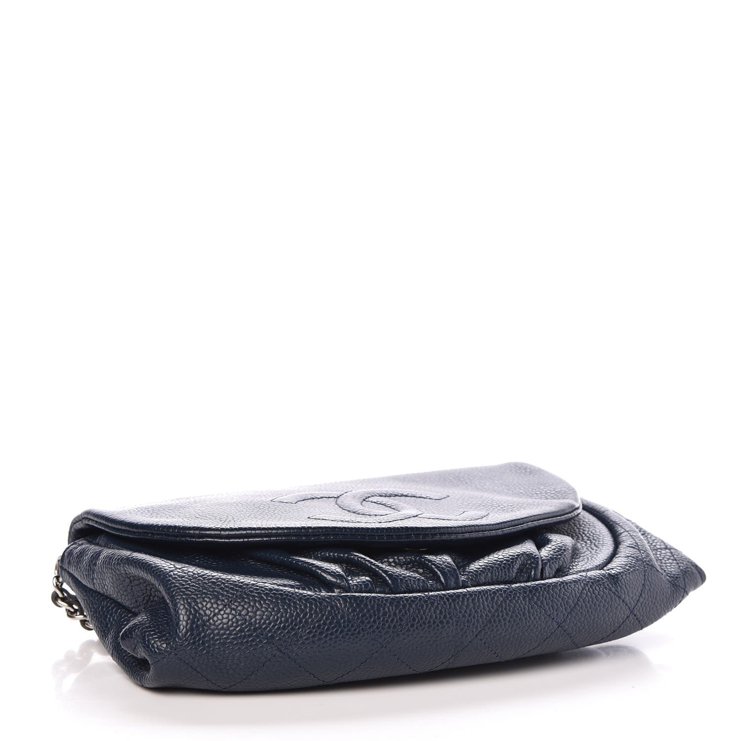 Chanel Caviar Half Moon Wallet On Chain WOC Blue 4 of 9