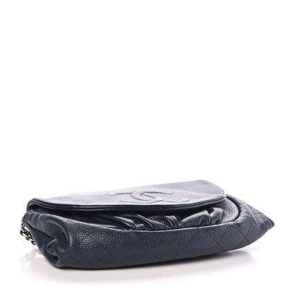 Chanel Caviar Half Moon Wallet On Chain WOC Blue 4 of 9