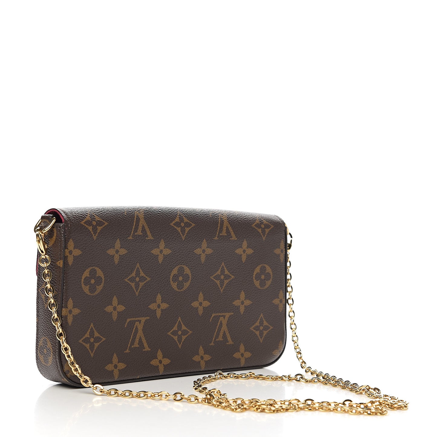 Monogram Pochette Felicie Chain Wallet Fuchsia