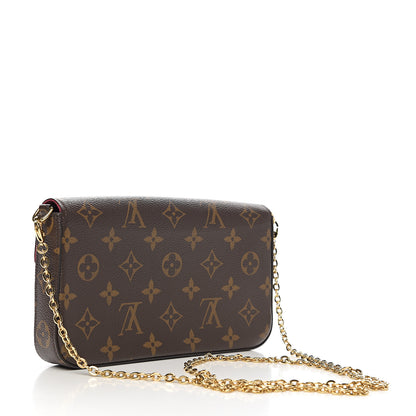 Louis Vuitton Monogram Pochette Felicie Chain Wallet Fuchsia 2 of 7
