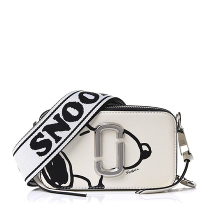 Marc Jacobs X Peanuts Saffiano Small Snoopy Snapshot Camera Bag White Black 1 of 11