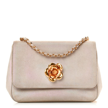 Chanel Iridescent Canvas Mini Camellia Flap Light Purple 1 of 18