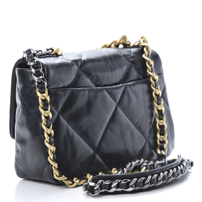 Chanel Goatskin Quilted Medium 19 Flap Black 3 of 11