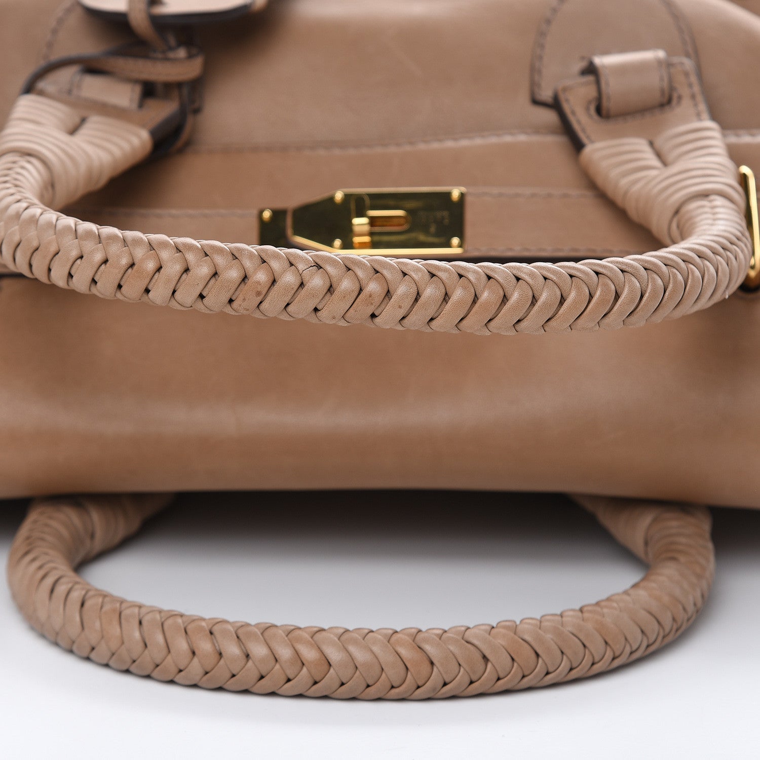 Gucci Calfskin Handmade Large Top Handle Bag Taupe 9 of 24