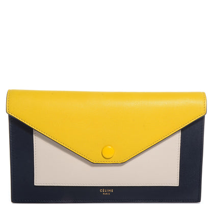 Celine Smooth Calfskin Large Multifunction Envelope Flap Clutch Sunflower 1 of 9