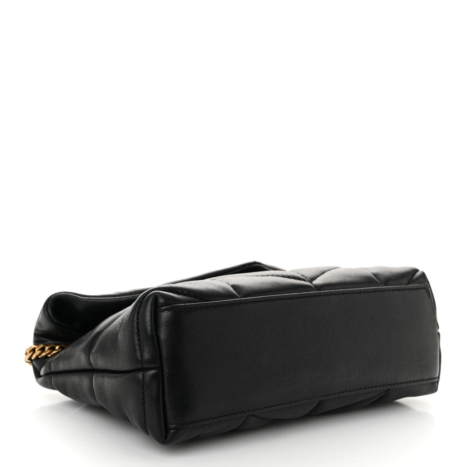 Saint Laurent Lambskin Quilted Toy Loulou Puffer Monogram Chain Satchel Black 4 of 10