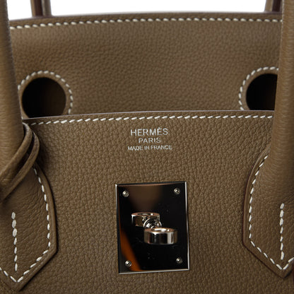 Hermes Taurillon Maurice Birkin 30 Etoupe 8 of 11