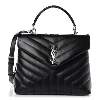 Saint Laurent Calfskin Y Quilted Monogram Medium Loulou Satchel Black 1 of 9