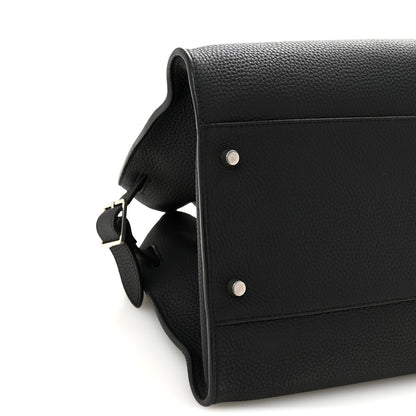 The Row Matte Grained Calfskin EW Margaux Black 8 of 9