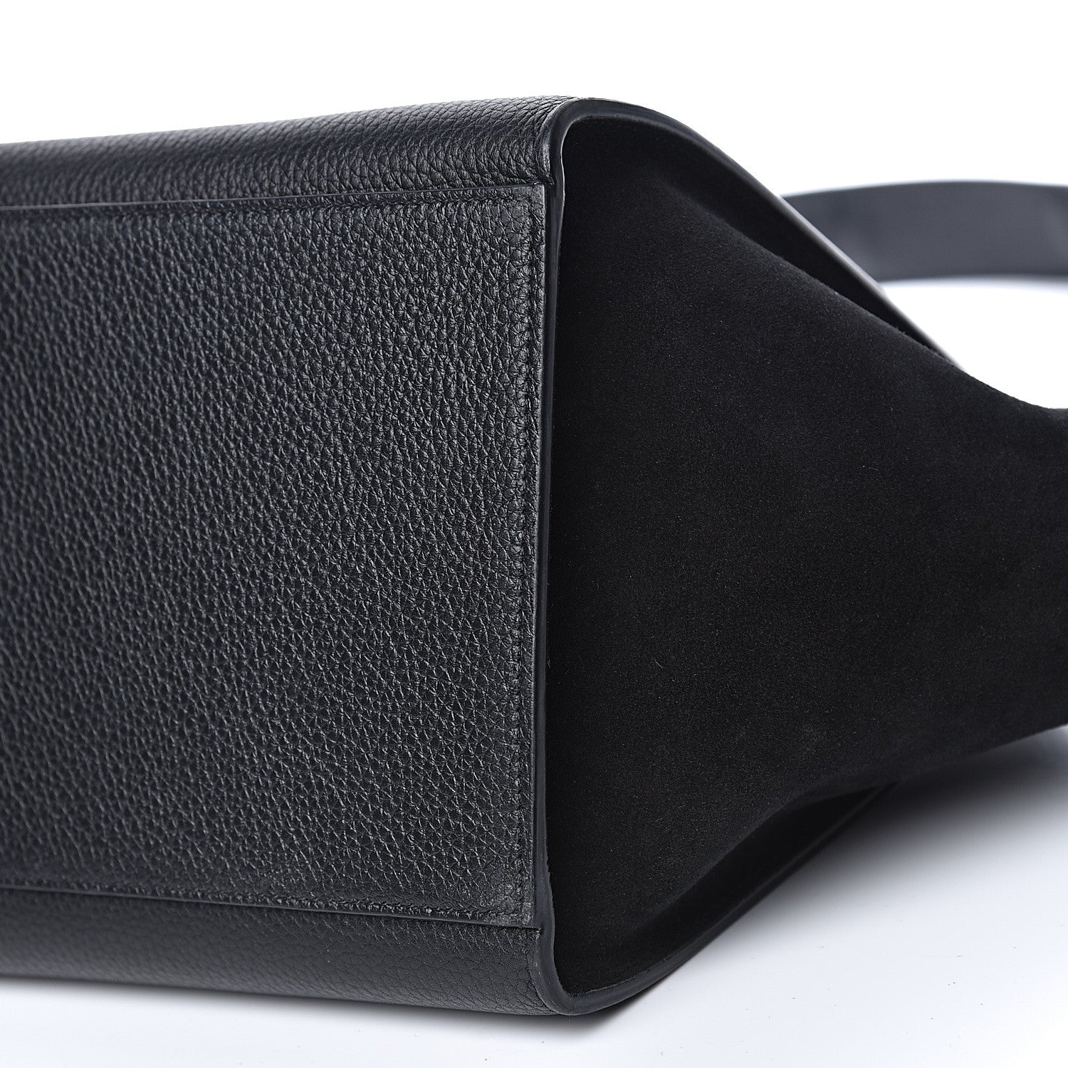 Celine Drummed Calfskin Suede Small Trapeze Black 8 of 9