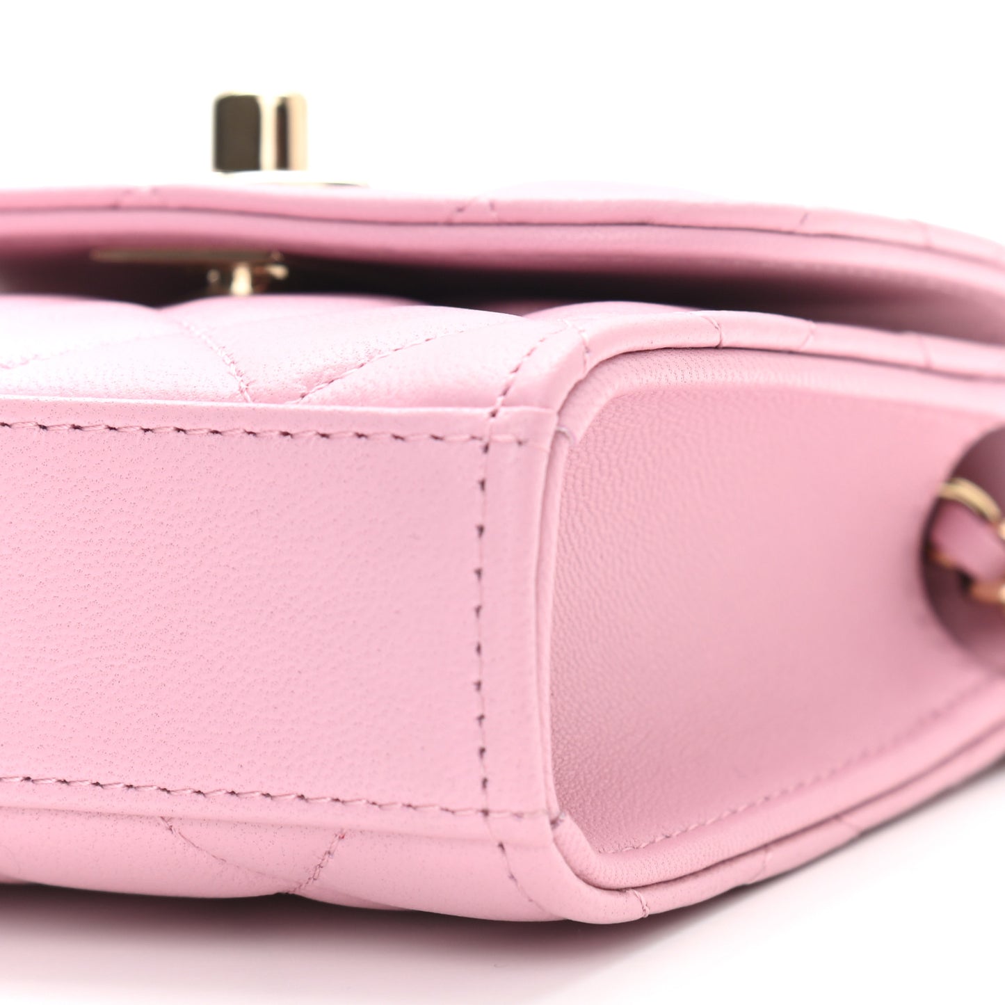 Lambskin Quilted Mini Trendy CC Clutch With Chain Pink