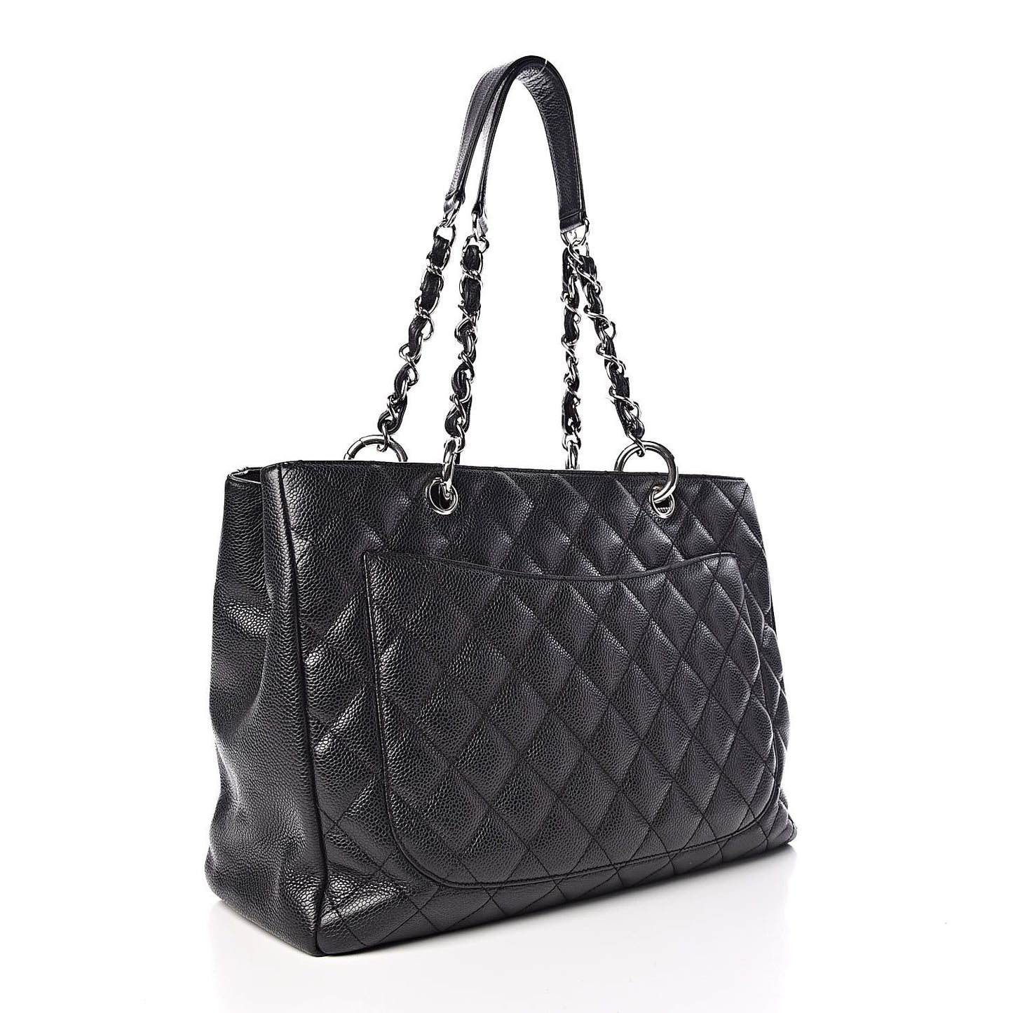 Caviar Quilted Grand Shopping Tote GST Black