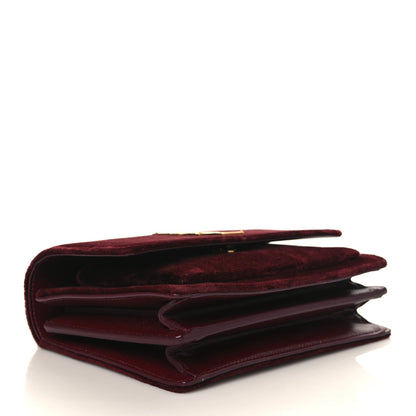 Saint Laurent Velvet Small Monogram Sunset Burgundy 3 of 7