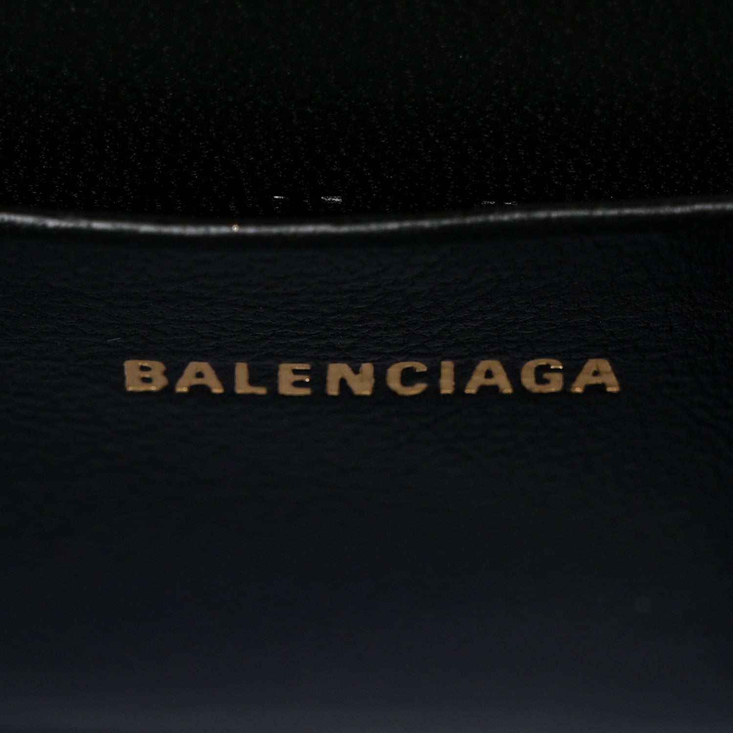Balenciaga Shiny Calfskin Crocodile Embossed Hourglass Top Handle Bag Mini with Chain Black 6 of 10