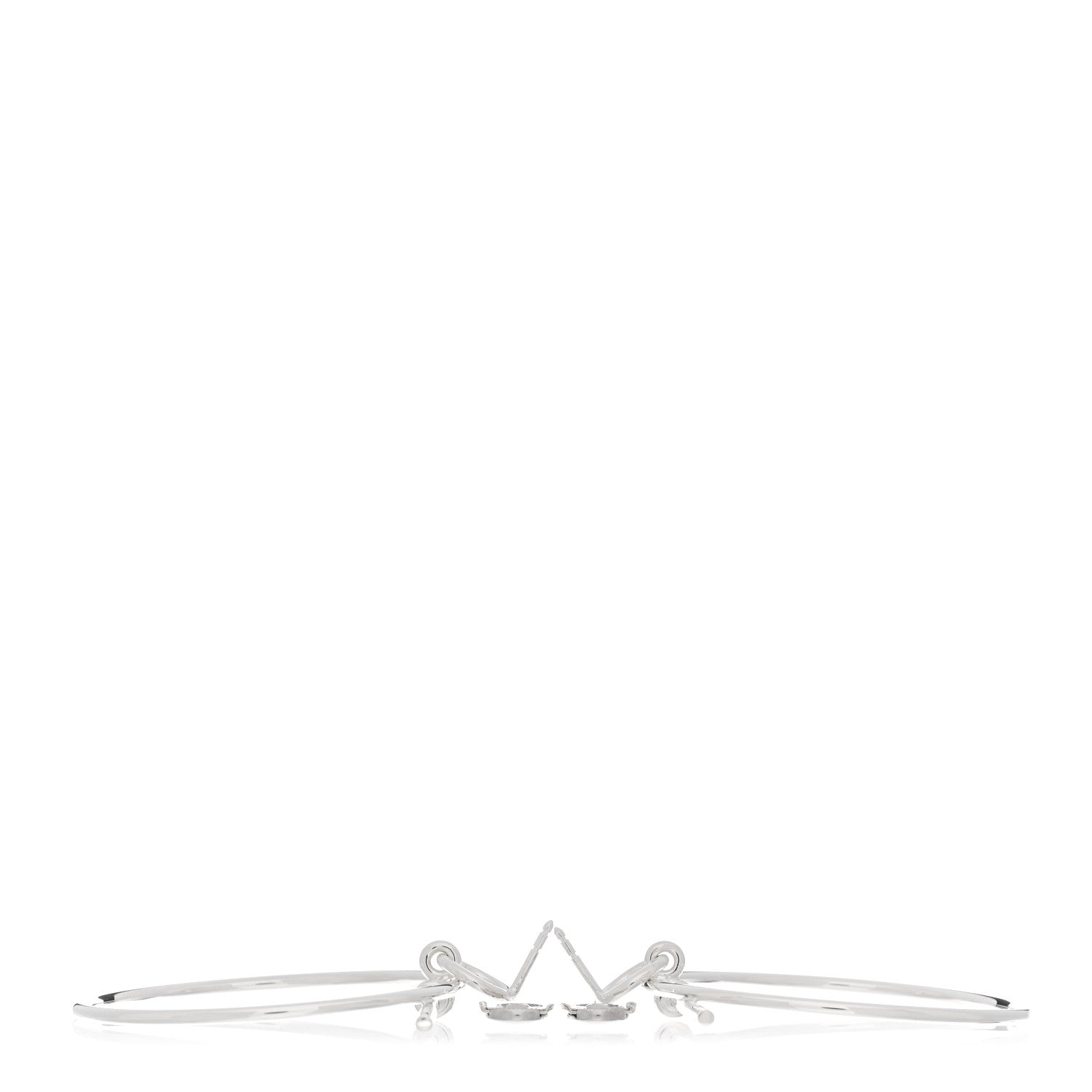 Hermes Sterling Silver MM Loop Earrings 3 of 4
