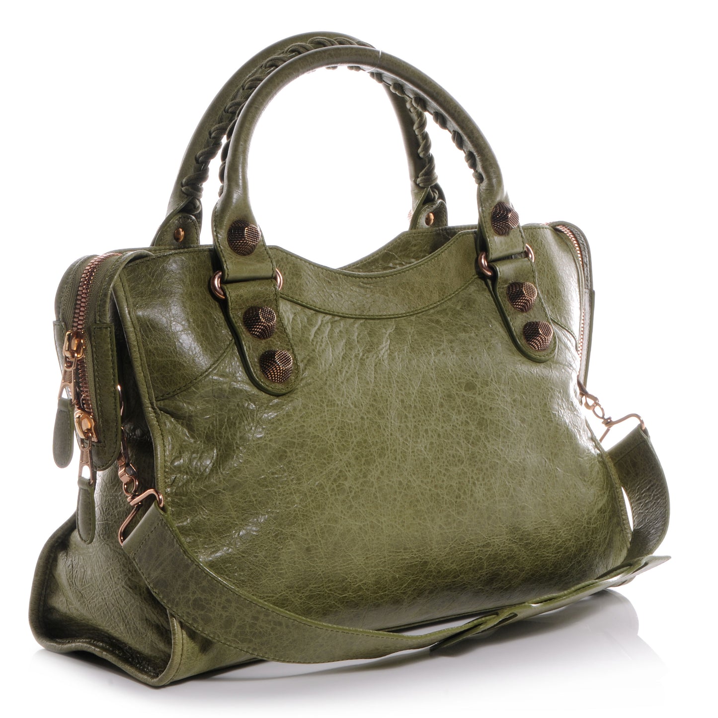 Agneau Giant 21 Rose Gold Hardware City Light Olive