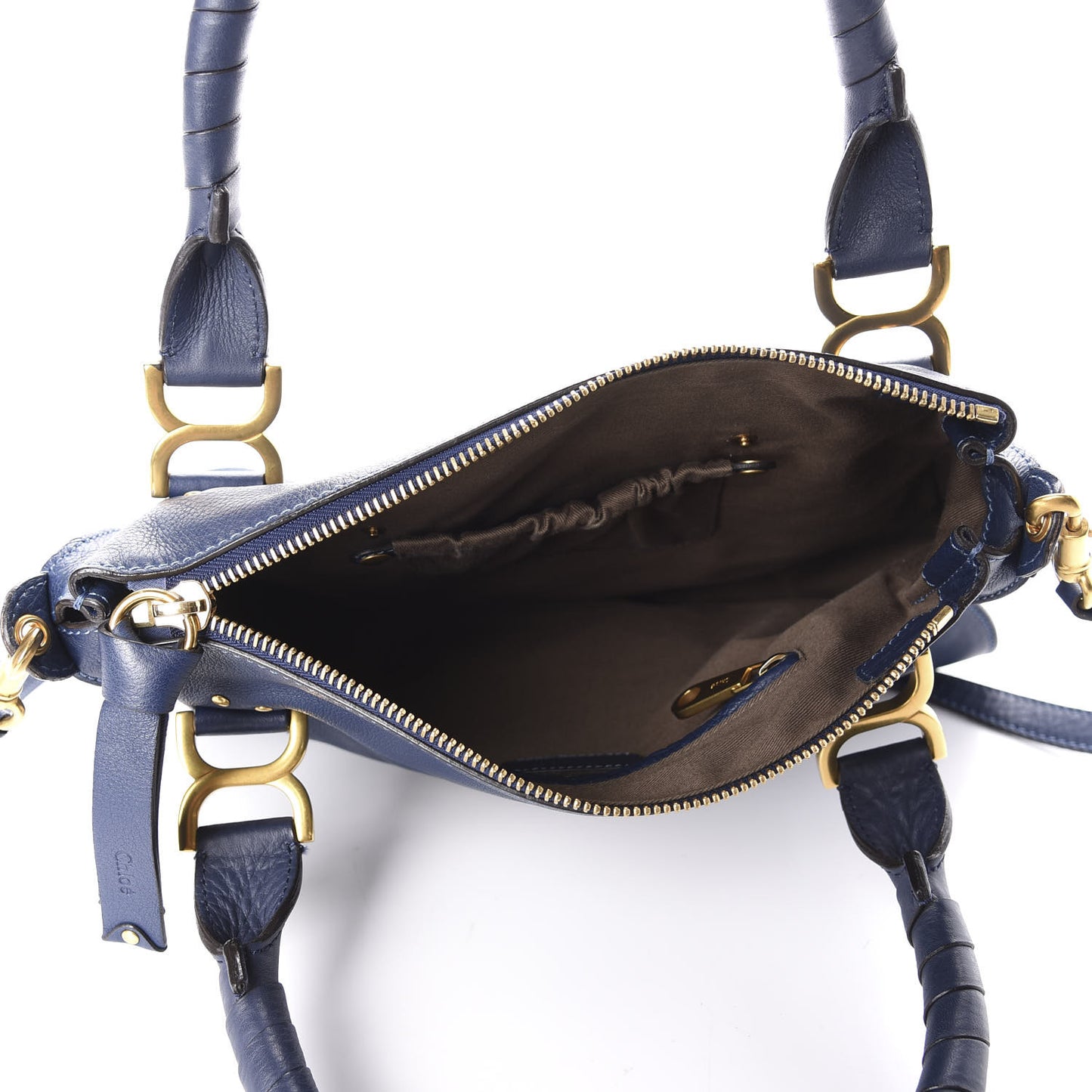 Calfskin Medium Marcie Satchel Royal Navy