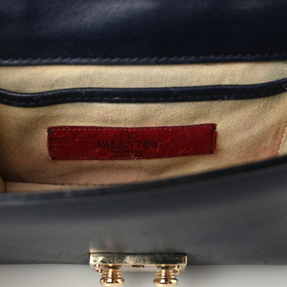 Valentino Garavani Vitello Mini Glam Lock Rockstud Flap Blue 7 of 9