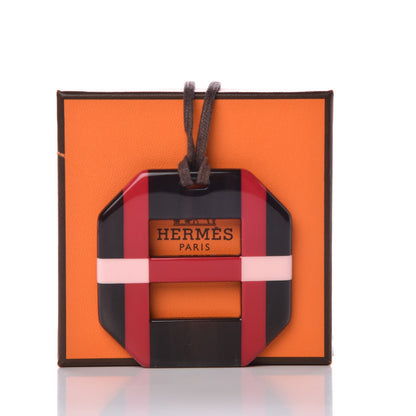 Hermes Horn Lacquer Opus Octagonal Necklace Rouge Carmin Rose Boudoir 7 of 7