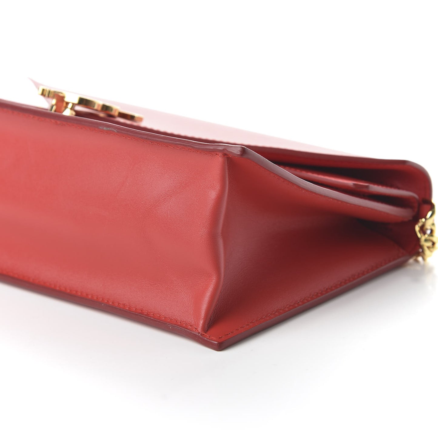 Calfskin Small TB Envelope Chain Clutch Bag Bright Red