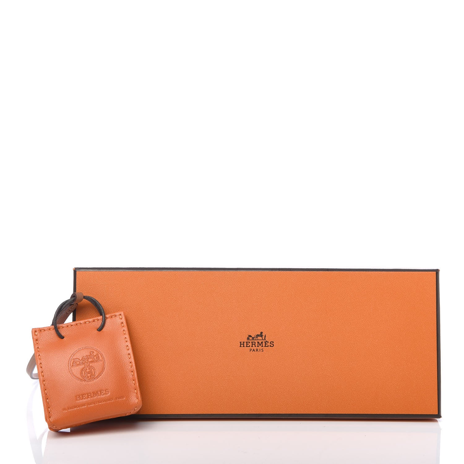 Hermes Milo Lambskin Swift Shopping Bag Charm Feu Gold 4 of 4
