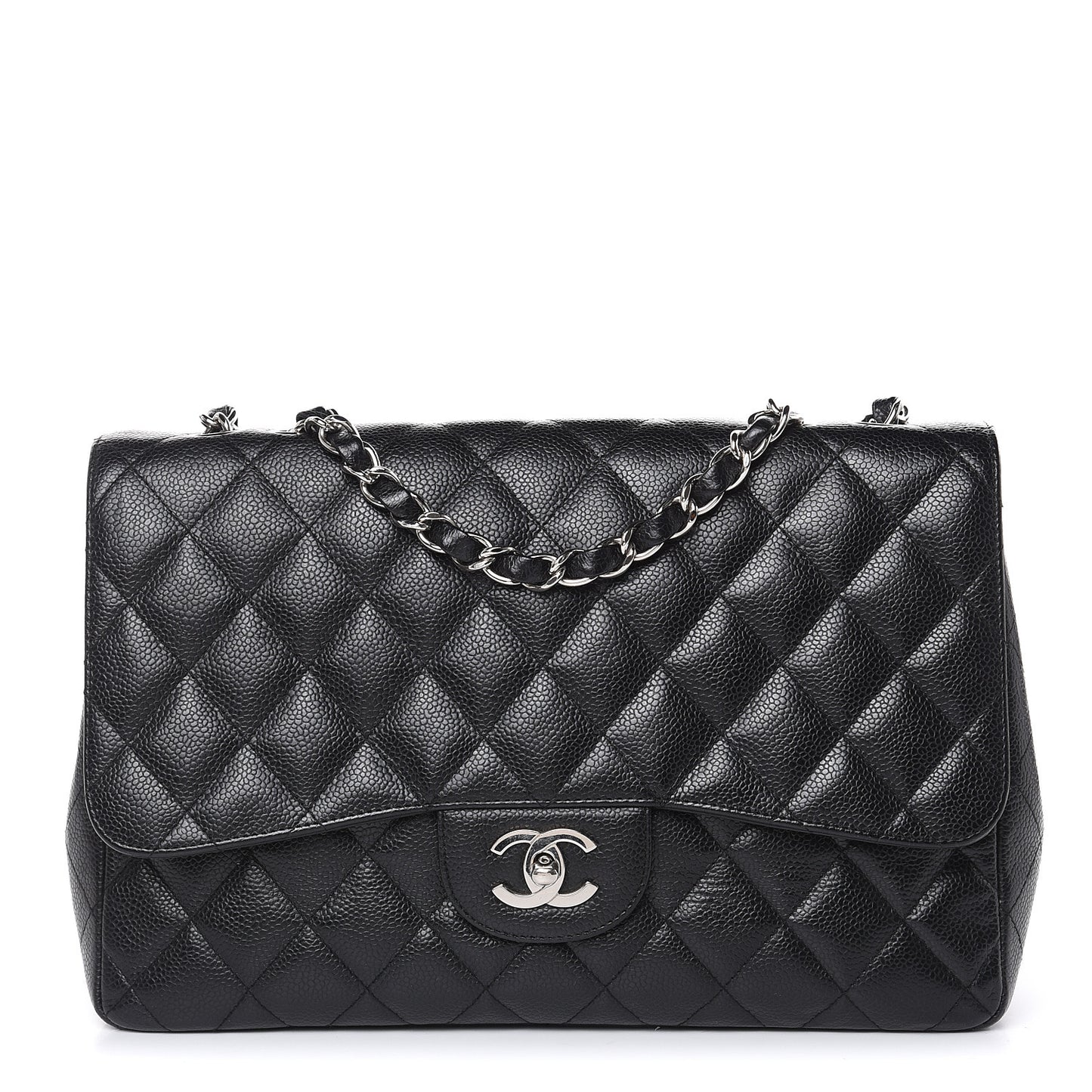 Caviar Quilted Jumbo Single Flap Black