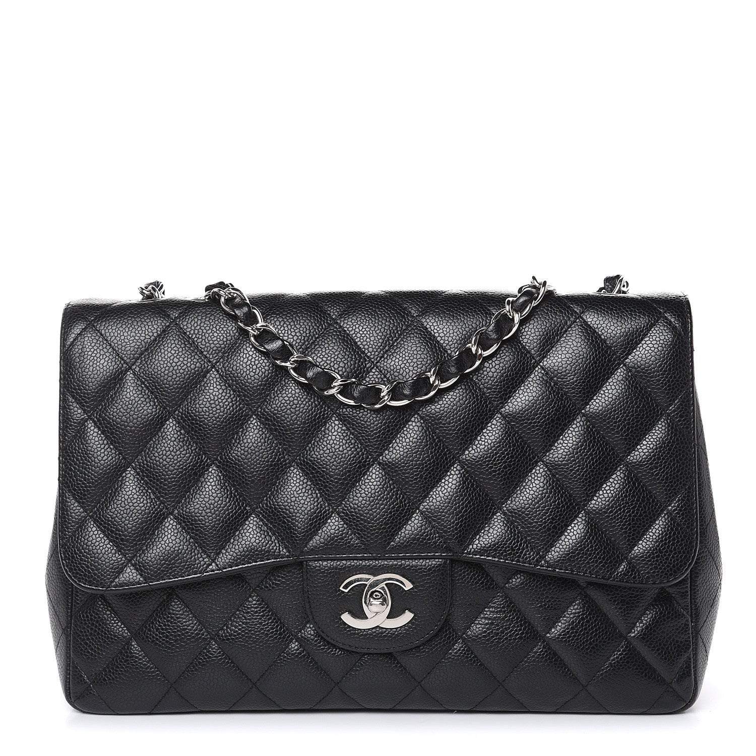 Chanel Caviar Quilted Jumbo Single Flap Black 1 of 12