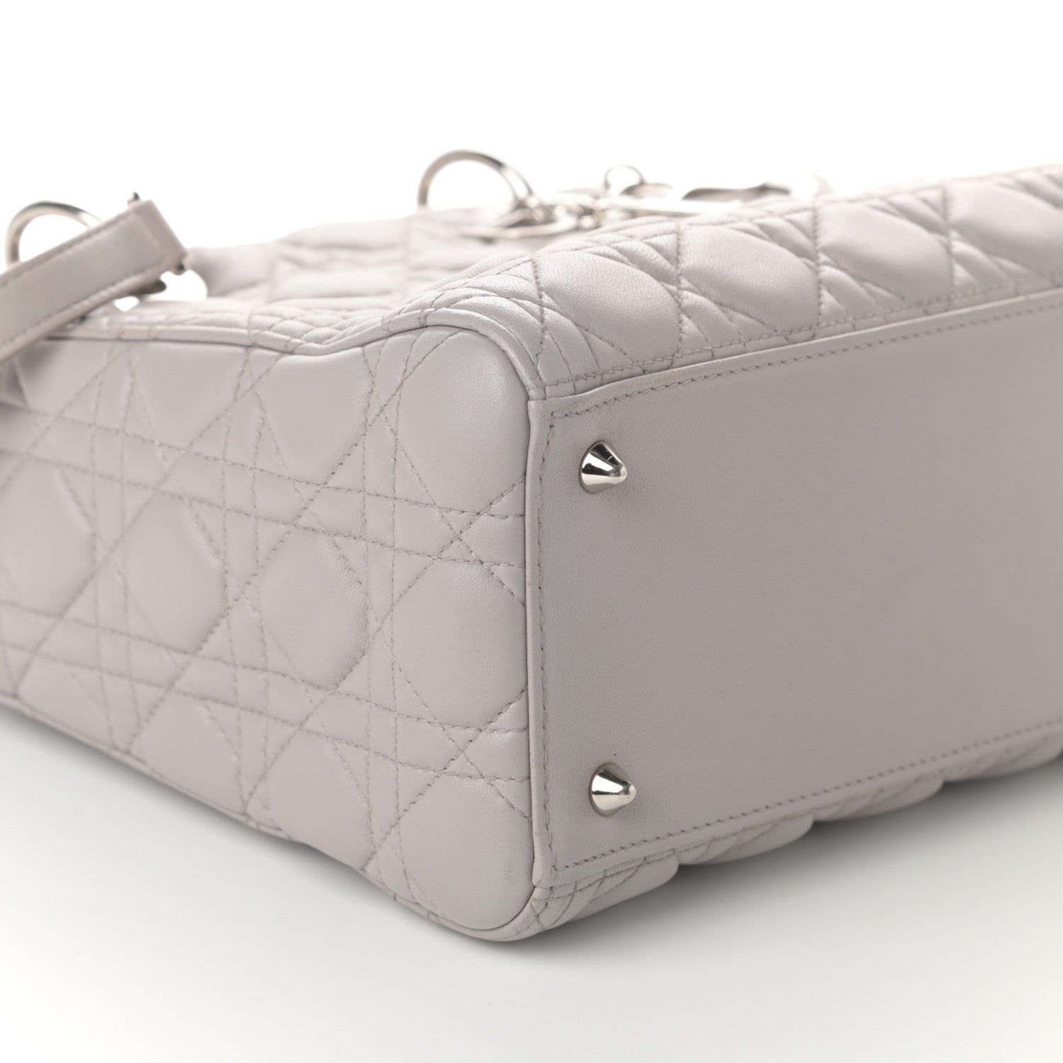 Christian Dior Lambskin Cannage Medium Lady Dior Grey 8 of 9