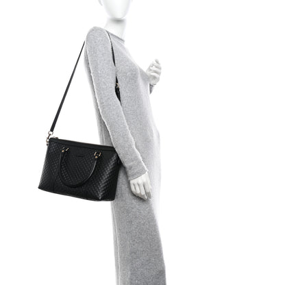 Gucci Soft Microguccissima Small Zippered Satchel Black 2 of 13