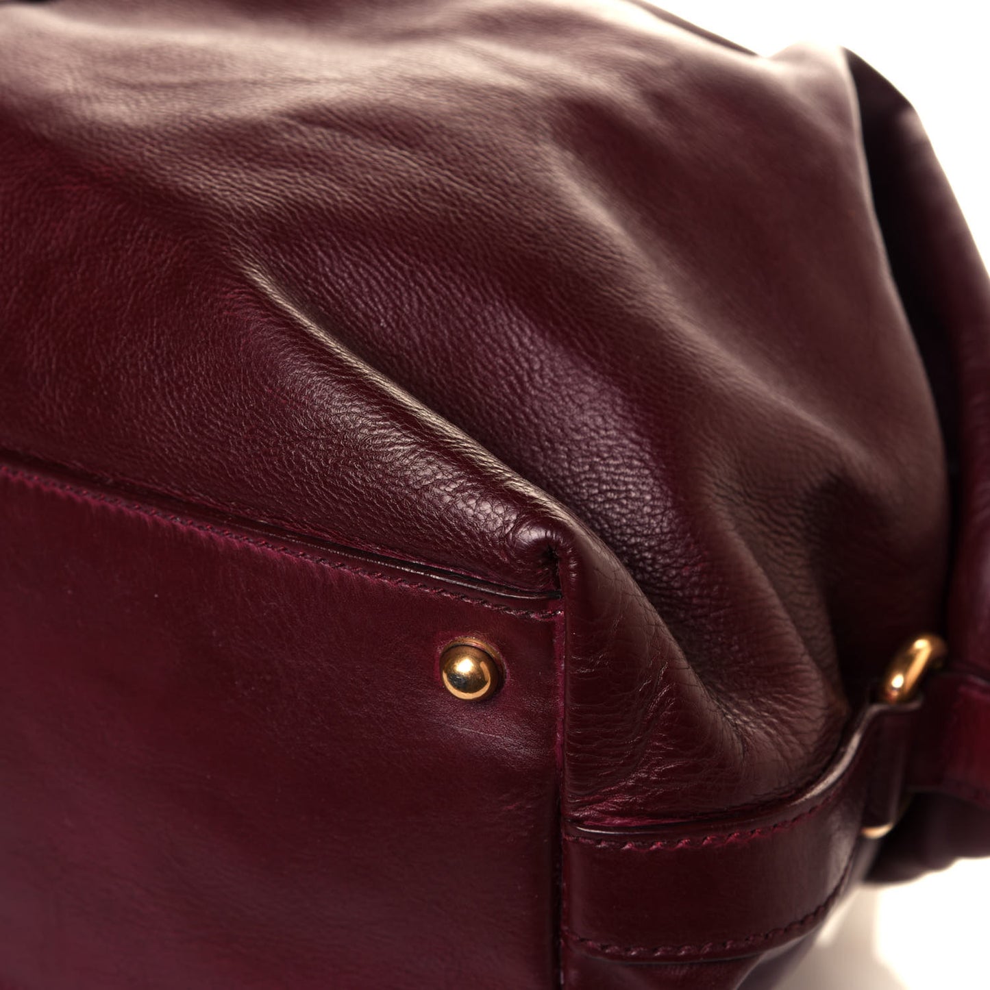 Soft Calfskin Icon Top Handle Bag Burgundy