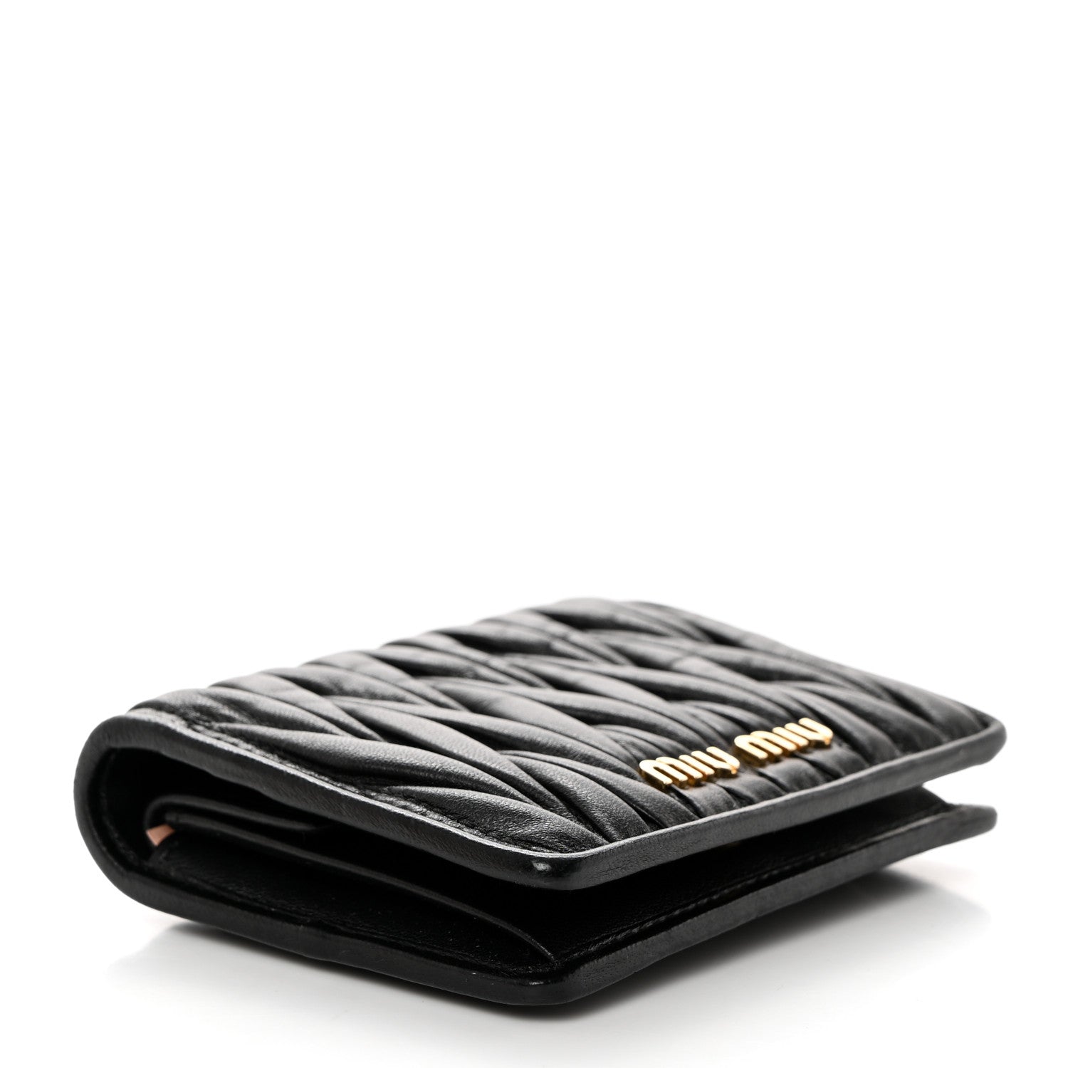 Miu Miu Nappa Matelasse Bi-Fold Compact Wallet Black 4 of 7