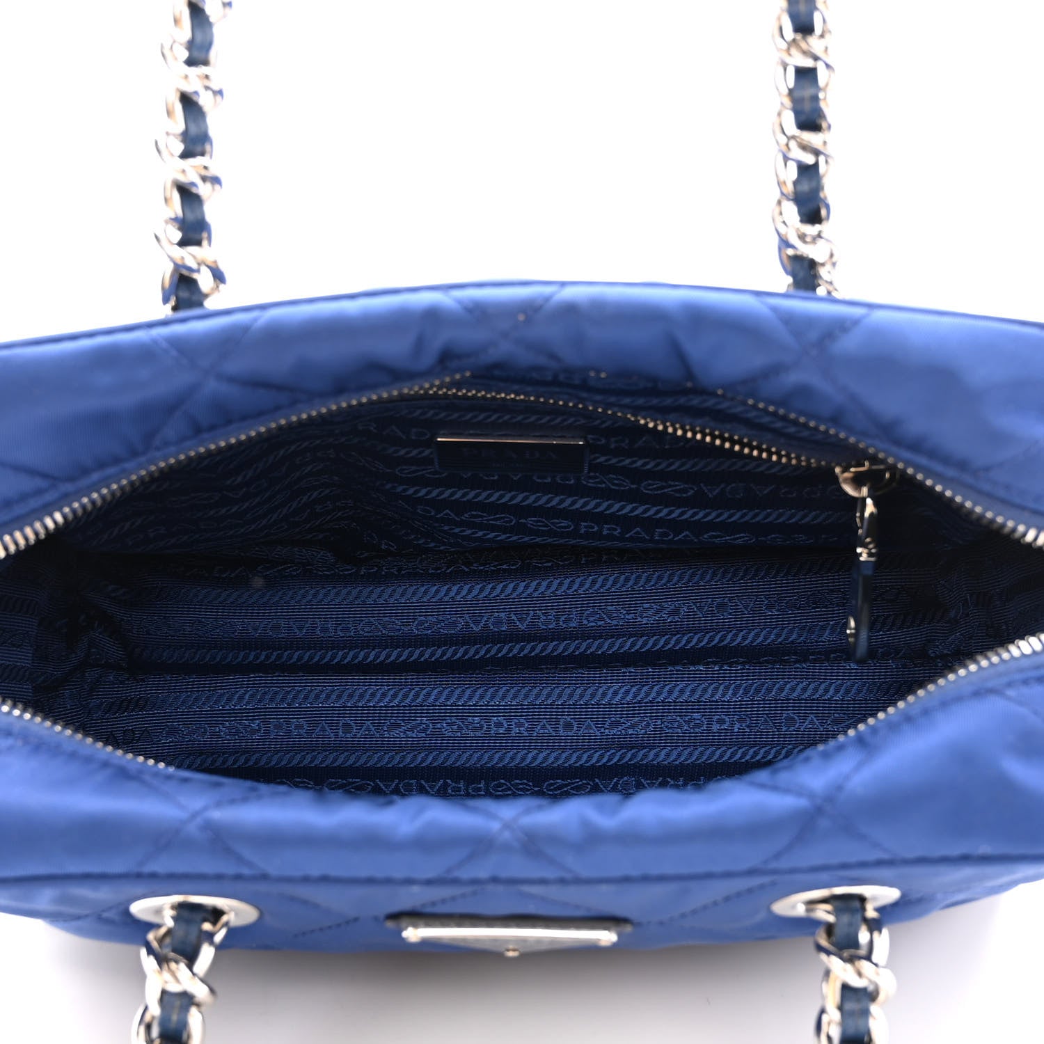 Prada Nylon Tessuto Impuntu Quilted Shoulder Bag Bluette 5 of 11