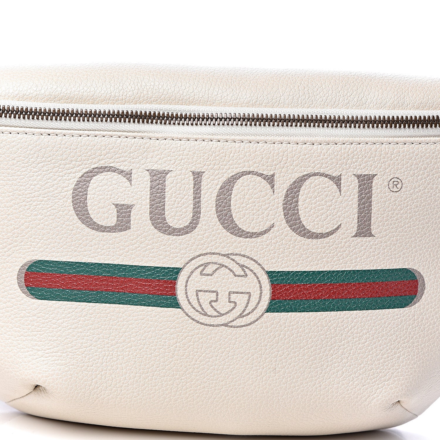 Gucci Grained Calfskin Logo Belt Bag White 11 of 11