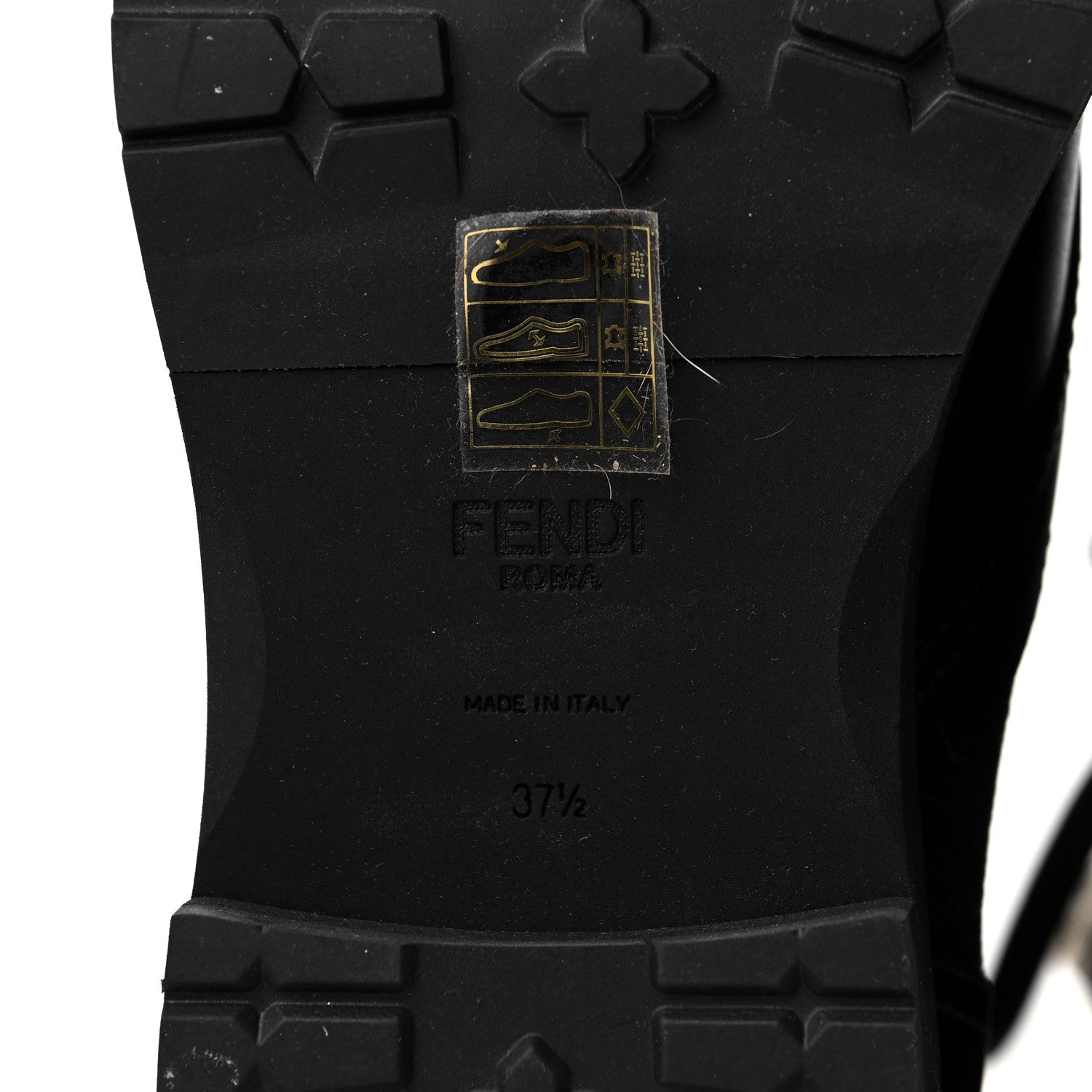 Fendi Calfskin Stretch Fabric Rockoko Biker Boots 37.5 Tobacco Black Marino 6 of 9