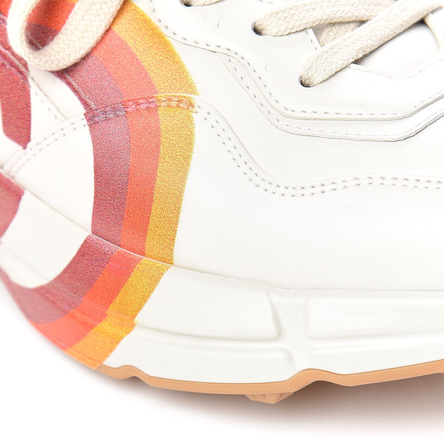 Calfskin Interlocking G Heart Rhyton Sneakers 40 Mystic White