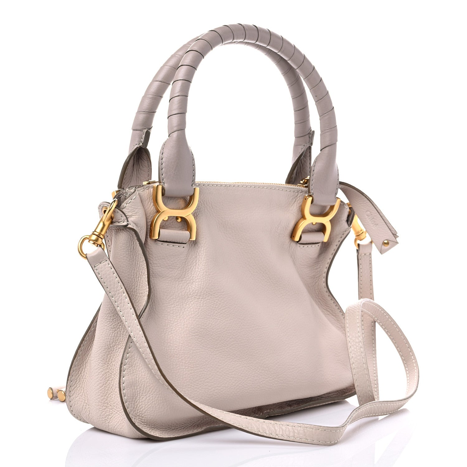 Chloe Calfskin Small Marcie Satchel Abstract White 3 of 11