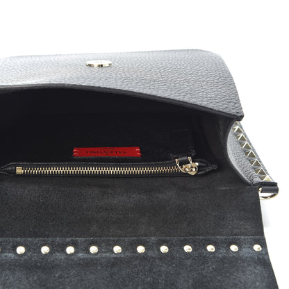 Valentino Garavani Pebbled Calfskin Rockstud Side Slip Crossbody Black 4 of 8