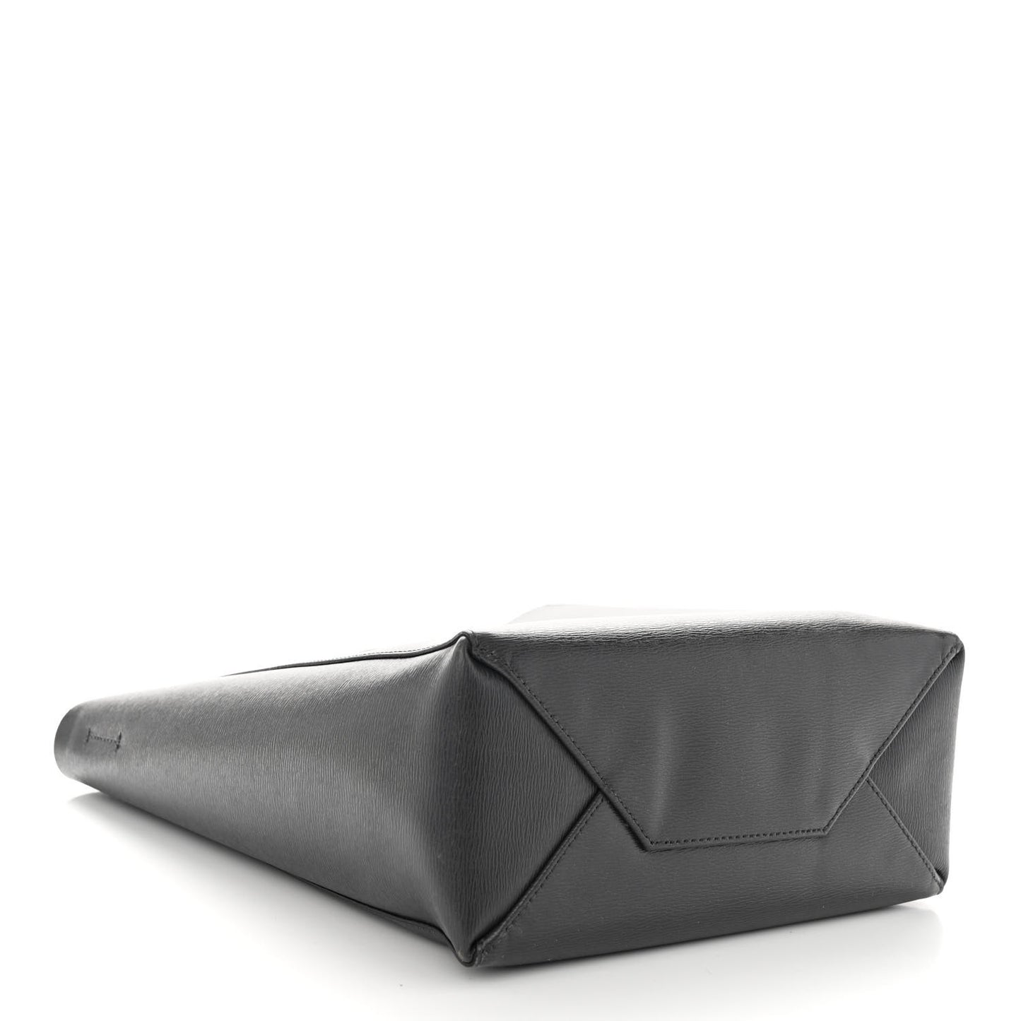 Grained Calfskin Small Vertical Cabas Black